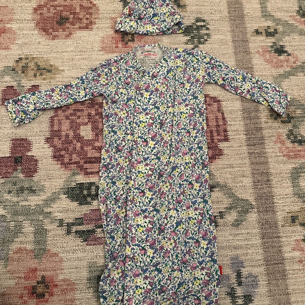 Magnetic Me Floral Baby Outfit - Purple and Blue